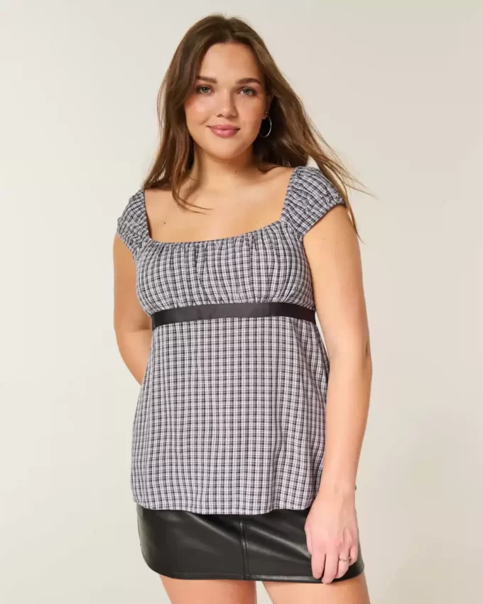 Kolay Saten Bağlamalı Babydoll Üst