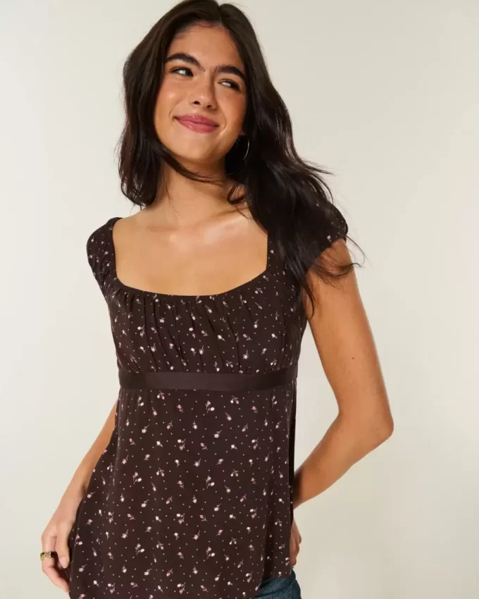Kolay Saten Bağlamalı Babydoll Üst