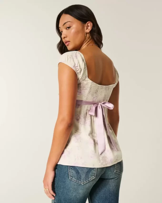 Kolay Saten Bağlamalı Babydoll Üst