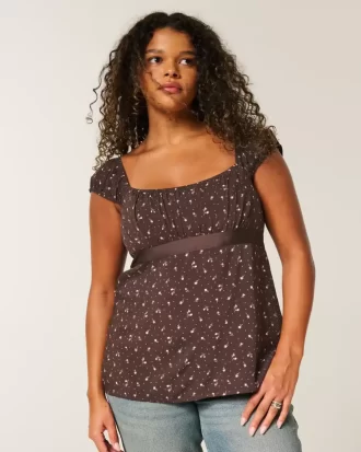 Kolay Saten Bağlamalı Babydoll Üst