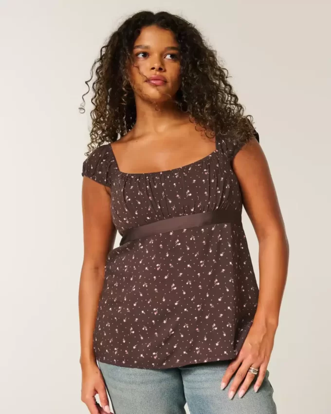 Kolay Saten Bağlamalı Babydoll Üst