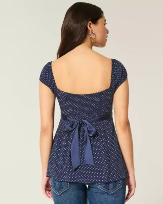 Kolay Saten Bağlamalı Babydoll Üst