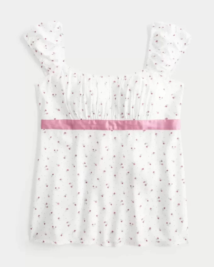Kolay Saten Bağlamalı Babydoll Üst