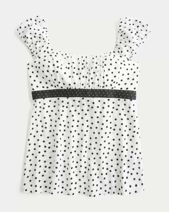 Kolay Saten Bağlamalı Babydoll Üst