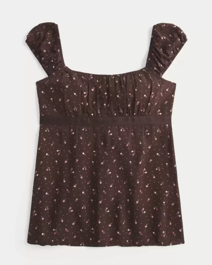 Kolay Saten Bağlamalı Babydoll Üst