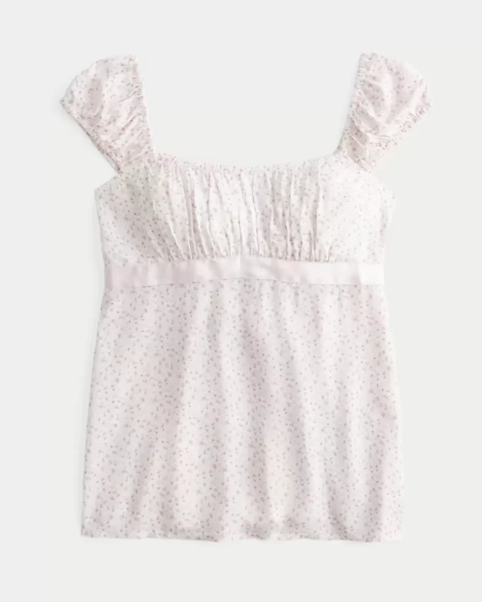 Kolay Saten Bağlamalı Babydoll Üst
