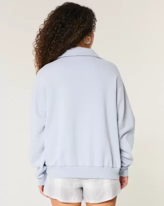 Kolay Tenis Grafikli Yarım Fermuarlı Sweatshirt