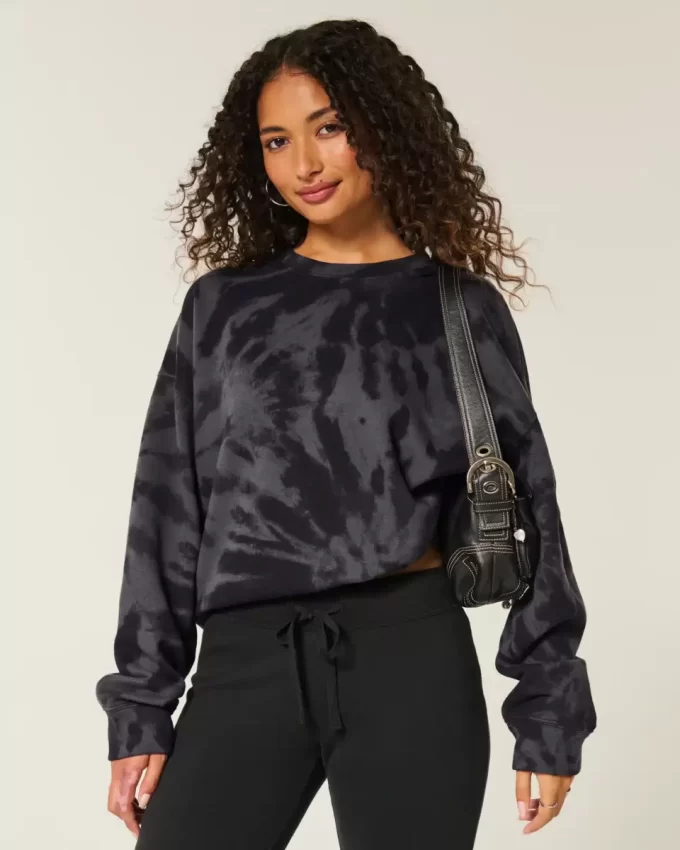 Kolay Tie-Dye Desenli Mürettebat Sweatshirt