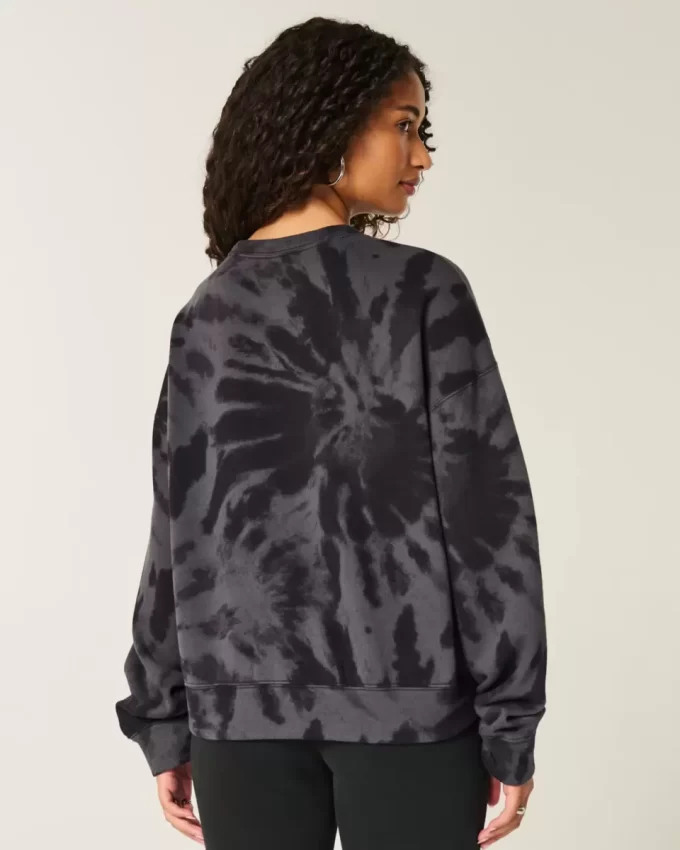 Kolay Tie-Dye Desenli Mürettebat Sweatshirt