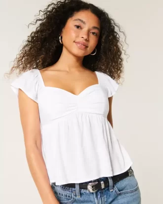 Kolay Uçuşan Kollu Babydoll Üst