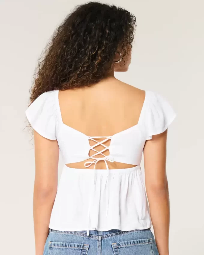 Kolay Uçuşan Kollu Babydoll Üst