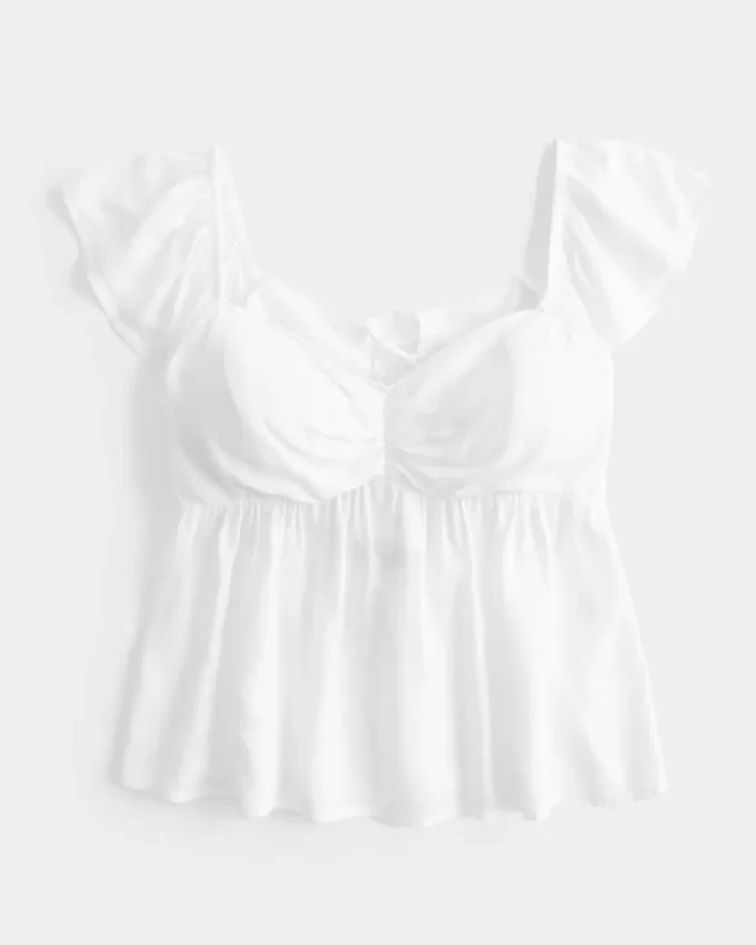 Kolay Uçuşan Kollu Babydoll Üst