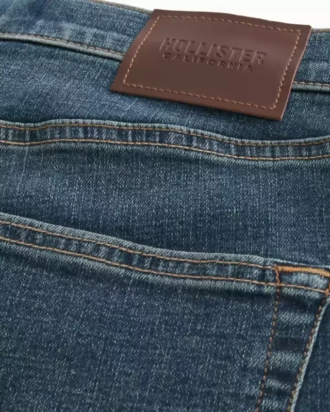 Koyu Orta Yıkama Dar Kot Pantolon