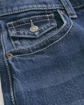 Koyu Yıkama Bol Paça Kot Pantolon