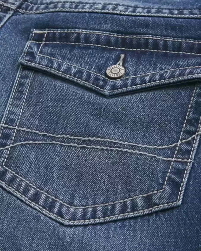 Koyu Yıkama Bol Paça Kot Pantolon