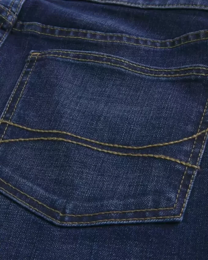 Koyu Yıkama Bol Paça Kot Pantolon