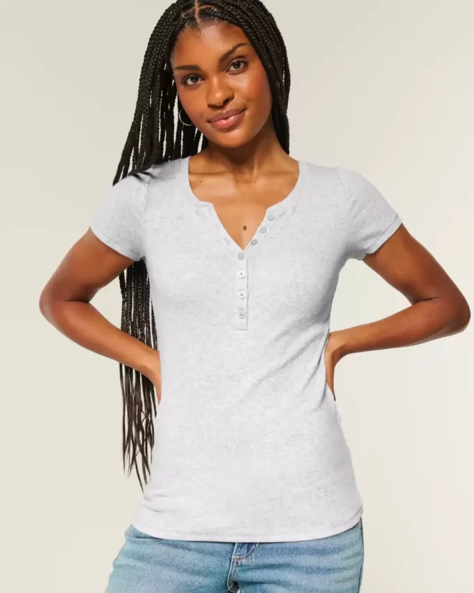 Kısa Kollu Henley Kısa Kollu Henley
