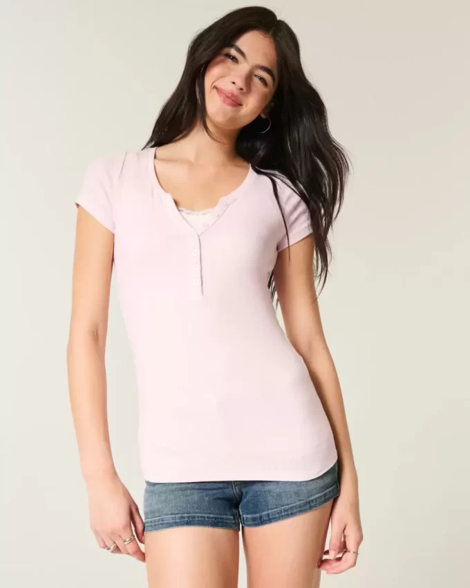 Kısa Kollu Henley Kısa Kollu Henley