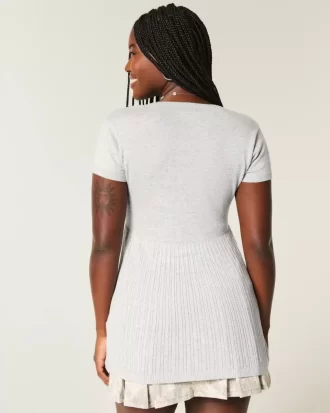 Kısa Kollu Henley Babydoll Üstü