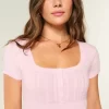 Kısa Kollu Henley Babydoll Üstü Kısa Kollu Henley Babydoll Üstü