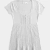 Kısa Kollu Henley Babydoll Üstü Kısa Kollu Henley Babydoll Üstü