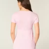 Kısa Kollu Henley Babydoll Üstü Kısa Kollu Henley Babydoll Üstü