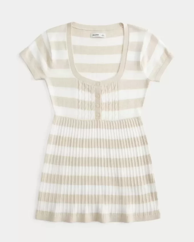 Kısa Kollu Henley Babydoll Üstü Kısa Kollu Henley Babydoll Üstü