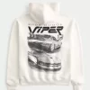 Kutu Şeklinde Dodge Viper Grafik Kapüşonlu Üst