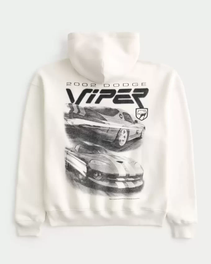 Kutu Şeklinde Dodge Viper Grafik Kapüşonlu Üst