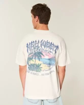 Kutu Gibi Ağır Key West Grafik Tişört