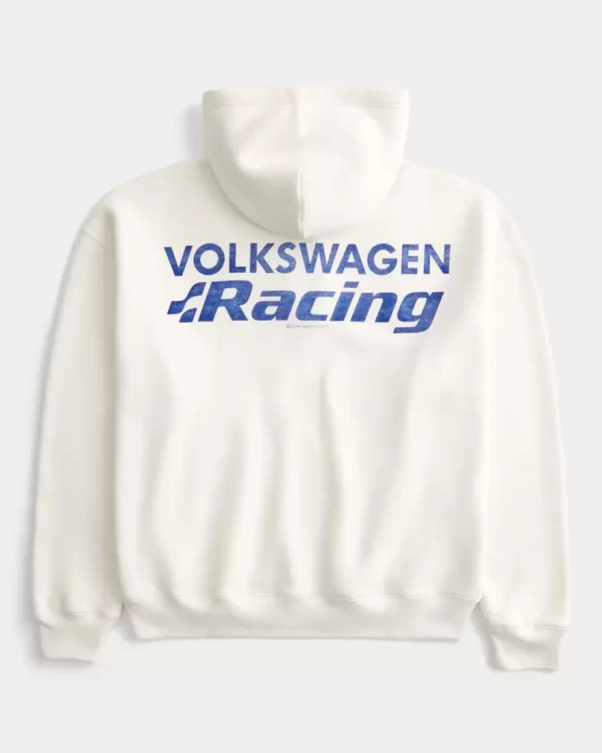 Kutu Gibi Volkswagen Yarış Grafikli Fermuarlı Kapüşonlu Üst