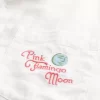Kutu Keten Karışımlı Kısa Kollu Pembe Flamingo Ay Grafikli Gömlek