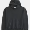 Kutu Kontrast Dikişli Kapüşonlu Üst