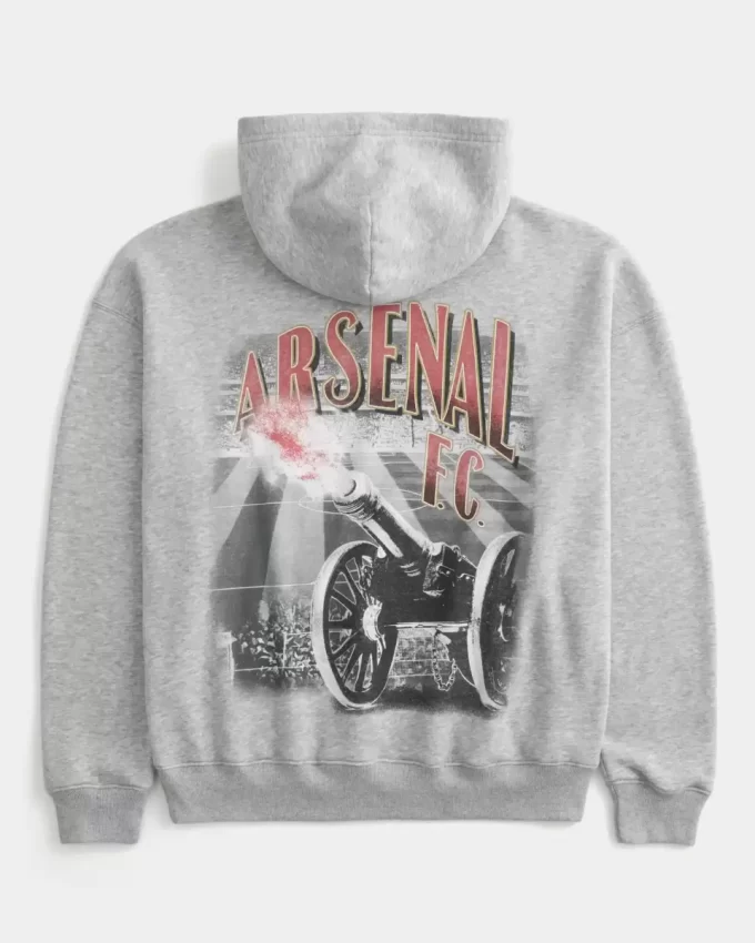 Kutulu Arsenal FC Grafik Kapüşonlu