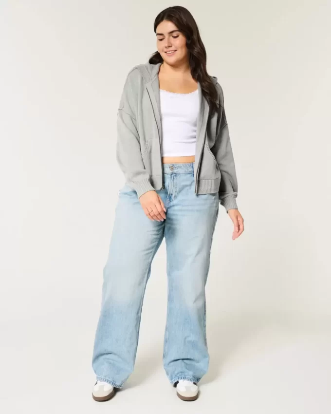 Kutulu Fermuarlı Kapüşonlu Sweatshirt Kutulu Fermuarlı Kapüşonlu Sweatshirt