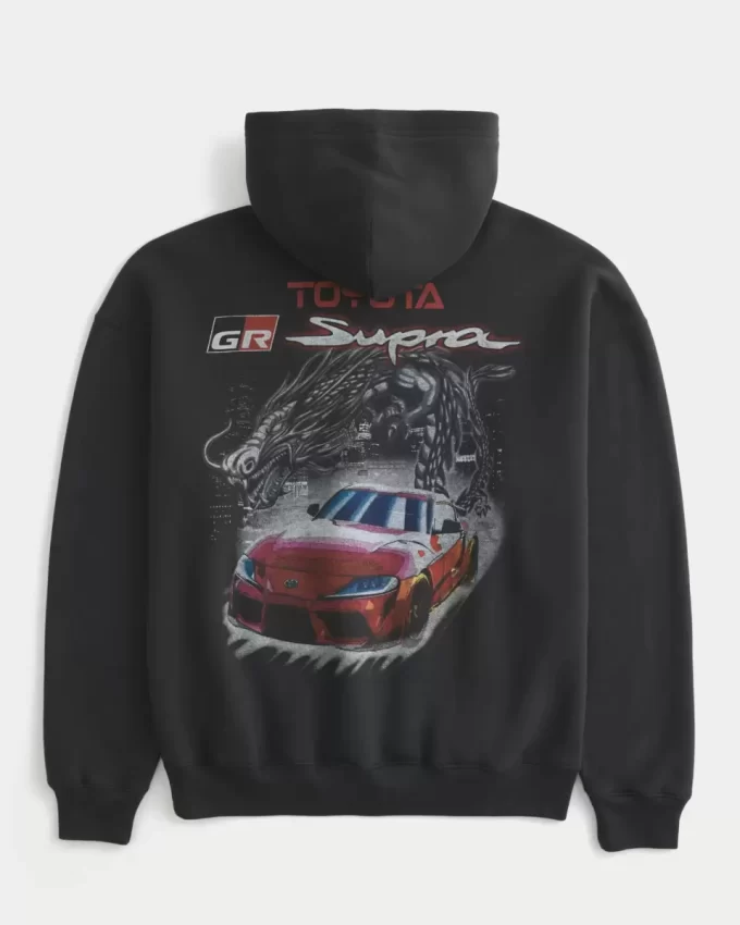 Kutulu Toyota Supra Grafik Kapüşonlu
