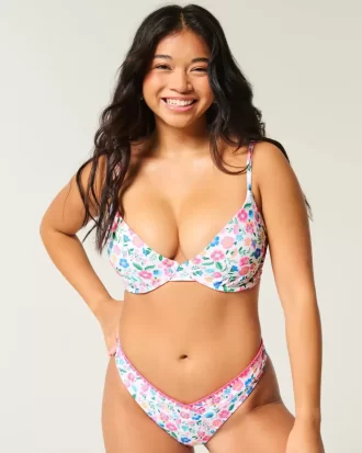 Kıvrımlı Derin Balenli Bikini Üstü