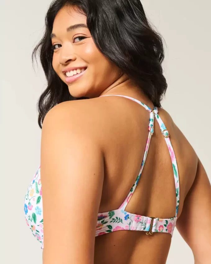 Kıvrımlı Derin Balenli Bikini Üstü