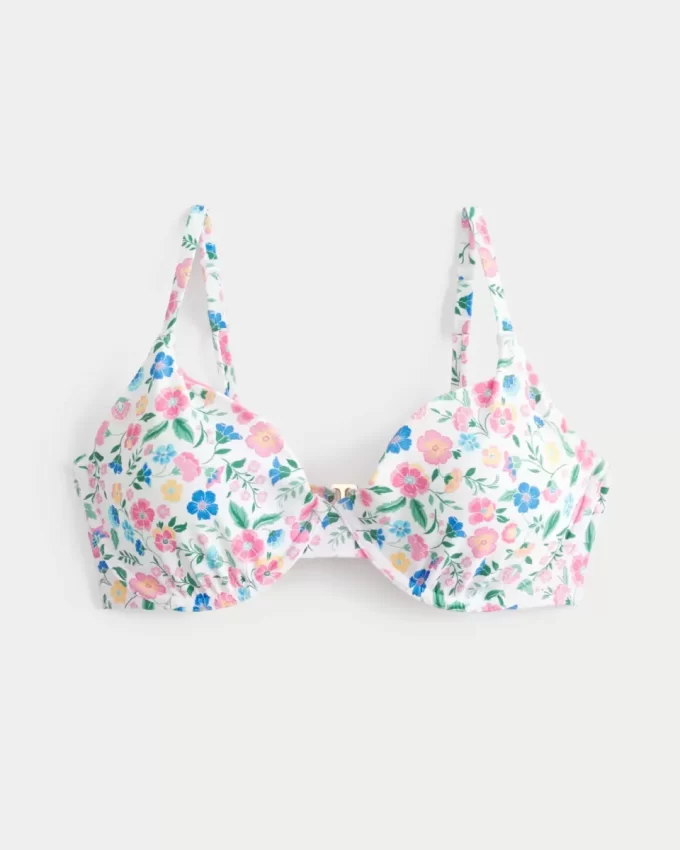 Kıvrımlı Derin Balenli Bikini Üstü