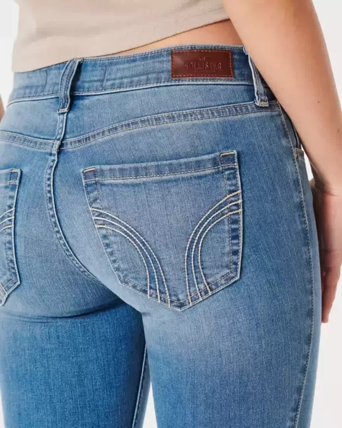 Kıvrımlı Düşük Bel Orta Yıkama Süper Dar Kot Pantolon
