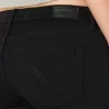 Kıvrımlı Düşük Bel Siyah Süper Dar Kot Pantolon