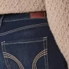 Kıvrımlı Yüksek Bel Koyu Yıkama Süper Dar Kot Pantolon