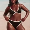 Kıvrımlı Yüksek Paçalı Yüksek Bel Ribanalı Şımarık Bikini Altı