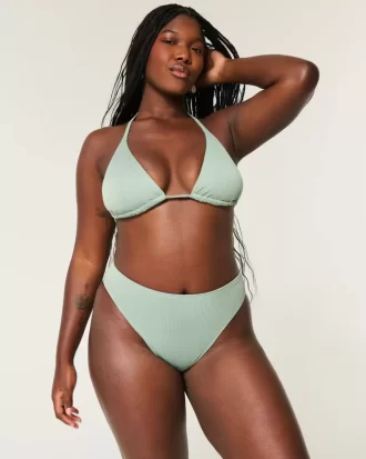 Kıvrımlı Yüksek Paçalı Yüksek Bel Ribanalı Şımarık Bikini Altı