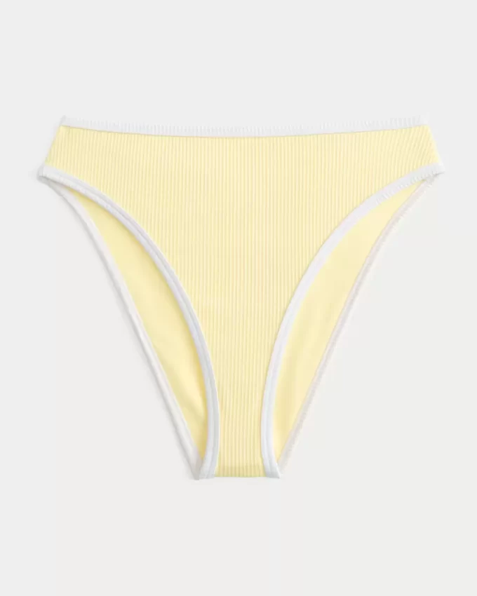 Kıvrımlı Yüksek Paçalı Yüksek Bel Ribanalı Şımarık Bikini Altı