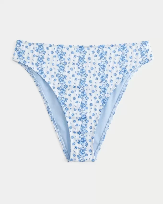 Kıvrımlı Yüksek Paçalı Yüksek Bel Ribanalı Şımarık Bikini Altı