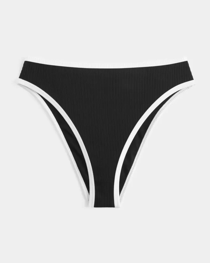 Kıvrımlı Yüksek Paçalı Yüksek Bel Ribanalı Şımarık Bikini Altı