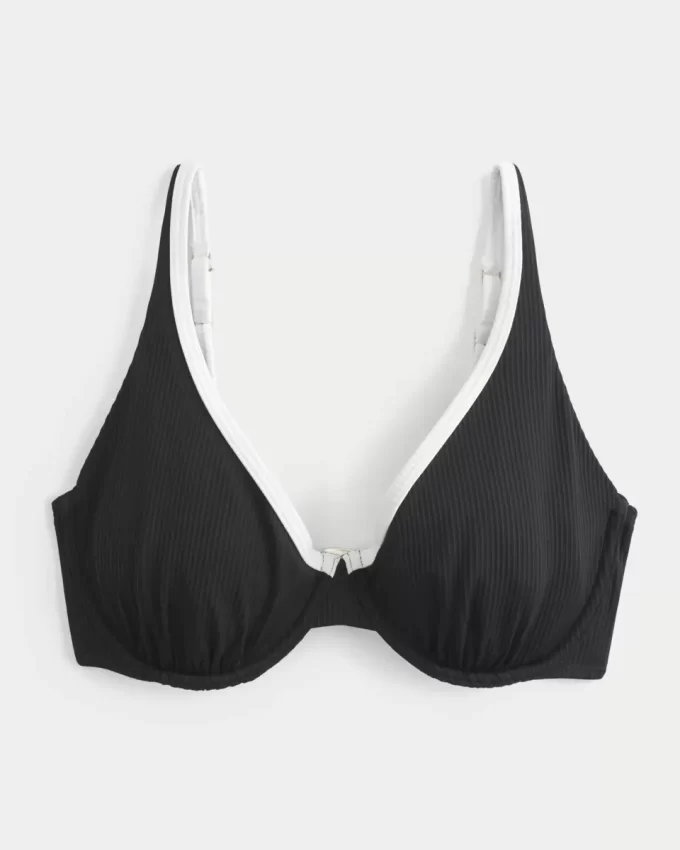 Kıvrımlı Yüksek Uçlu Kaburga Balenli Bikini Üstü