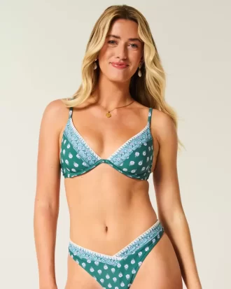 İşlemeli Dikişli Balenli Bikini Üstü