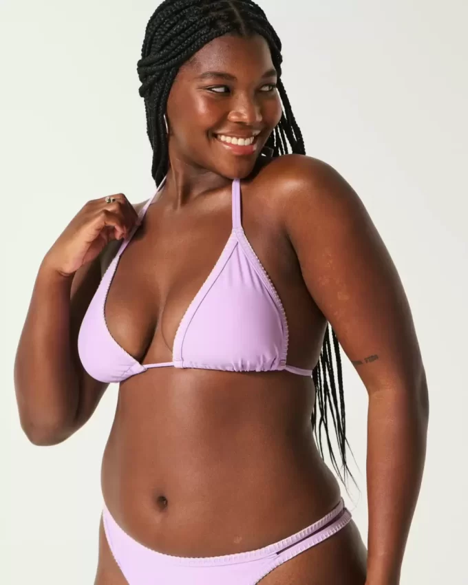 İşlemeli Üçgen Bikini Üstü